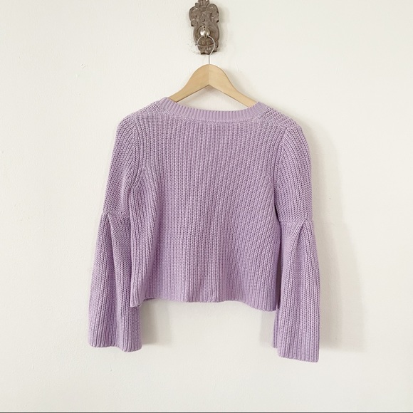 Free People Damsel Bell Sleeve Cropped Sweater Oversized - Picture 4 of 6